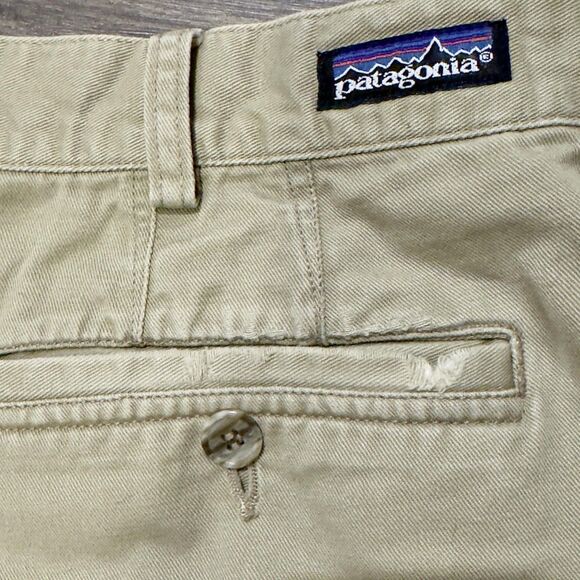Patagonia Pants Khaki Pleated Chino Mens 36 100% Cotton Casual Twill Beige Tan - Picture 3 of 8